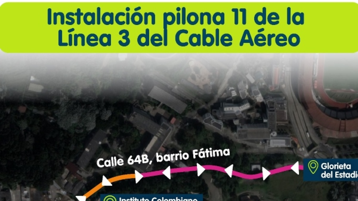 Tres días de cierre en la calle 65 por instalación de pilona de la Línea 3 del Cable 