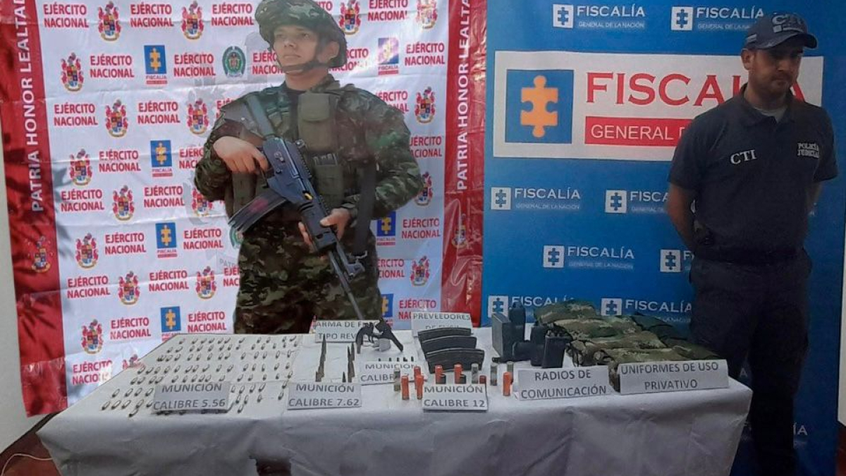El Ejército y la Fiscalía lograron ubicar un depósito ilegal de armas en zona rural de Aguadas (Caldas). Pertenecerían al grupo delincuencial Los Mesa.
